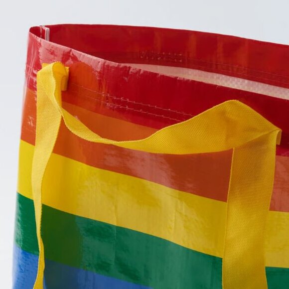IKEA set of 2 rainbow small STORSTOMMA tote bags NWT - Picture 3 of 5